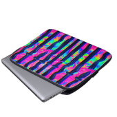 Dunkle Regenbogen-Glitch-Balken Laptopschutzhülle (Vorne Knopf)