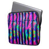 Dunkle Regenbogen-Glitch-Balken Laptopschutzhülle (Vorderseite Links)