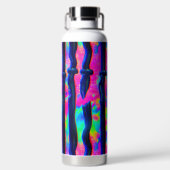 Dunkle Regenbogen-Glitch-Balken Trinkflasche (Rückseite)