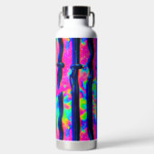Dunkle Regenbogen-Glitch-Balken Trinkflasche (Vorderseite)