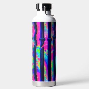 Dunkle Regenbogen-Glitch-Balken Trinkflasche