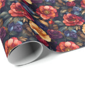 Dunkle Regenbogenblume auf schwarz Geschenkpapier (Rolleneckpunkt)