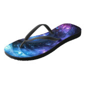 Dunkle Regenbogendecke-Rave-Flip-Flops Badesandalen (Schrägansicht)