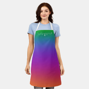 Dunkle Regenbogenfarben Herzwirbelsäule Schürze