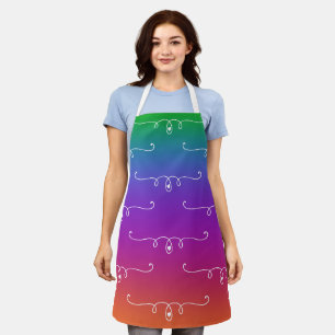 Dunkle Regenbogenfarben Wirbel und Herz-Schürze Schürze
