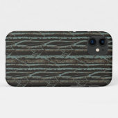 Dunkle Retro Birke Case-Mate iPhone Hülle (Rückseite (Horizontal))