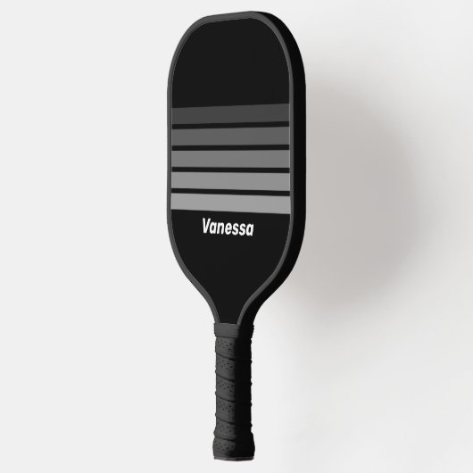 Dunkle Retroglätte über Regenbogen mit Name Pickleball Schläger (Links)