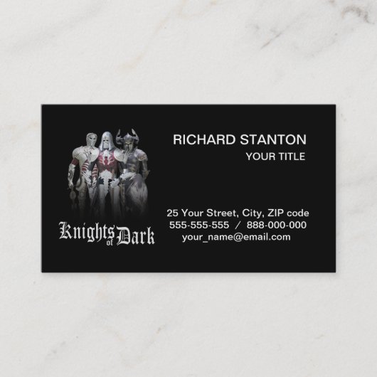 Dunkle Ritter Visitenkarte (Vorderseite)