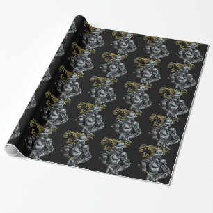 Dunkle Ritterrüstung Geschenkpapier