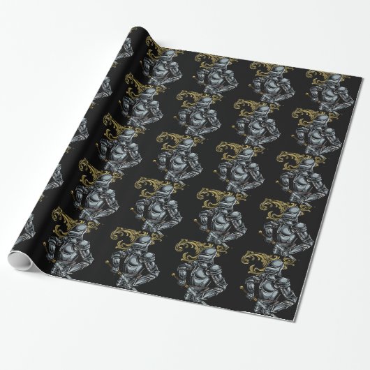 Dunkle Ritterrüstung Geschenkpapier (Ungerollt)