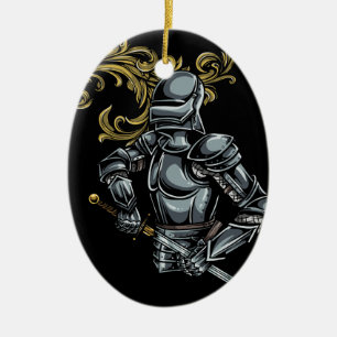 Dunkle Ritterrüstung Keramik Ornament