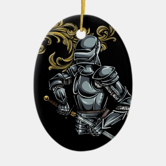 Dunkle Ritterrüstung Keramik Ornament (Vorne)