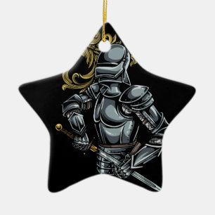 Dunkle Ritterrüstung Keramikornament