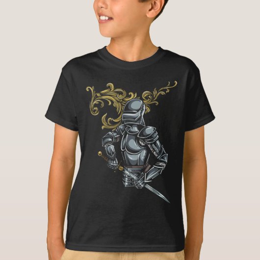 Dunkle Ritterrüstung T-Shirt (Vorderseite)