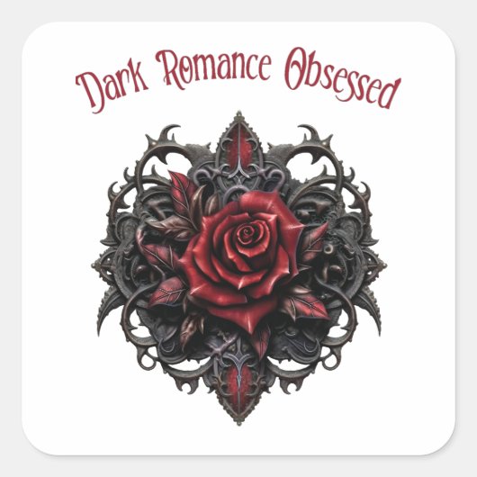 Dunkle Romance besessen Quadratischer Aufkleber (Vorderseite)