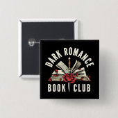 Dunkle Romance Buchclub Rot floral  Button (Vorne & Hinten)