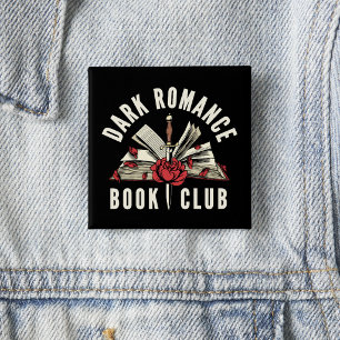 Dunkle Romance Buchclub Rot floral Button