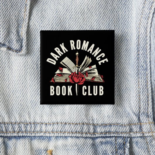 Dunkle Romance Buchclub Rot floral  Button