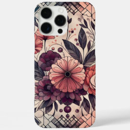 Dunkle Romance Burgund Art Deco Blumen Sommer iPhone 16 Pro Max Hülle