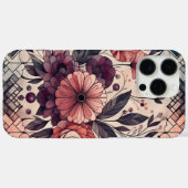Dunkle Romance Burgund Art Deco Blumen Sommer Case-Mate iPhone Hülle (Rückseite (Horizontal))