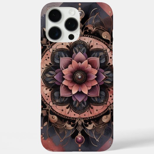 Dunkle Romance Burgund Art Deco Blumen Sommer Case-Mate iPhone Hülle (Rückseite)