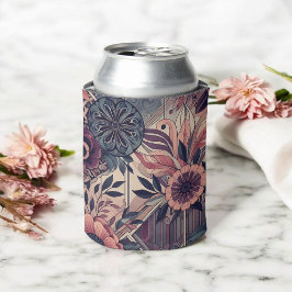 Dunkle Romance Burgund Art Deco Blumen Sommer Dosenkühler