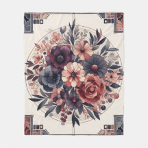 Dunkle Romance Burgund Art Deco Blumen Sommer