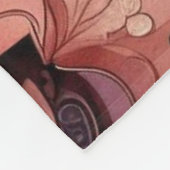 Dunkle Romance Burgund Art Deco Blumen Sommer Fleecedecke (Ecke)