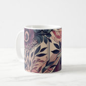 Dunkle Romance Burgund Art Deco Blumen Sommer Kaffeetasse (Vorderseite Links)