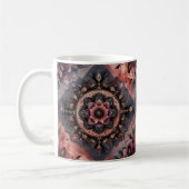 Dunkle Romance Burgund Art Deco Blumen Sommer Kaffeetasse (Links)