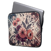 Dunkle Romance Burgund Art Deco Blumen Sommer Laptopschutzhülle (Vorderseite Links)