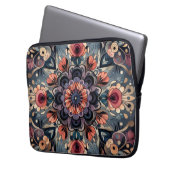 Dunkle Romance Burgund Art Deco Blumen Sommer Laptopschutzhülle (Vorderseite Links)