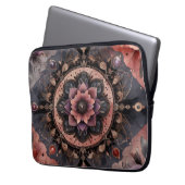 Dunkle Romance Burgund Art Deco Blumen Sommer Laptopschutzhülle (Vorderseite Links)