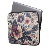 Dunkle Romance Burgund Art Deco Blumen Sommer Laptopschutzhülle (Vorderseite Links)