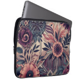 Dunkle Romance Burgund Art Deco Blumen Sommer Laptopschutzhülle (Vorne Rechts)