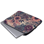 Dunkle Romance Burgund Art Deco Blumen Sommer Laptopschutzhülle (Vorne Knopf)