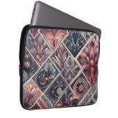 Dunkle Romance Burgund Art Deco Blumen Sommer Laptopschutzhülle (Vorne Rechts)