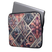Dunkle Romance Burgund Art Deco Blumen Sommer Laptopschutzhülle (Vorderseite Links)