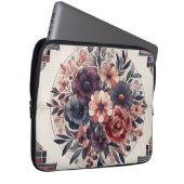 Dunkle Romance Burgund Art Deco Blumen Sommer Laptopschutzhülle (Vorne Rechts)