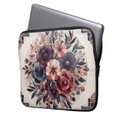 Dunkle Romance Burgund Art Deco Blumen Sommer Laptopschutzhülle (Vorderseite Links)
