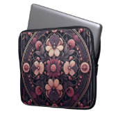 Dunkle Romance Burgund Art Deco Blumen Sommer Laptopschutzhülle (Vorderseite Links)