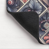 Dunkle Romance Burgund Art Deco Blumen Sommer Mousepad (Ecke)