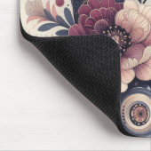 Dunkle Romance Burgund Art Deco Blumen Sommer Mousepad (Ecke)