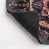 Dunkle Romance Burgund Art Deco Blumen Sommer Mousepad (Ecke)