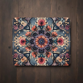 Dunkle Romance Burgund Art Deco Blumen Sommer Mousepad