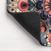 Dunkle Romance Burgund Art Deco Blumen Sommer Mousepad (Ecke)