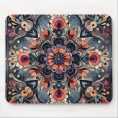 Dunkle Romance Burgund Art Deco Blumen Sommer Mousepad (Vorne)