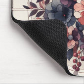 Dunkle Romance Burgund Art Deco Blumen Sommer Mousepad (Ecke)