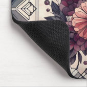 Dunkle Romance Burgund Art Deco Blumen Sommer Mousepad (Ecke)
