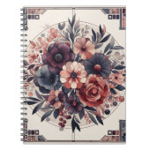 Dunkle Romance Burgund Art Deco Blumen Sommer Notizblock (Vorderseite)